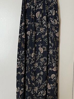 Bohme Maxi Dress Blue Paisley Cottagecore Spaghetti Strap Medium
